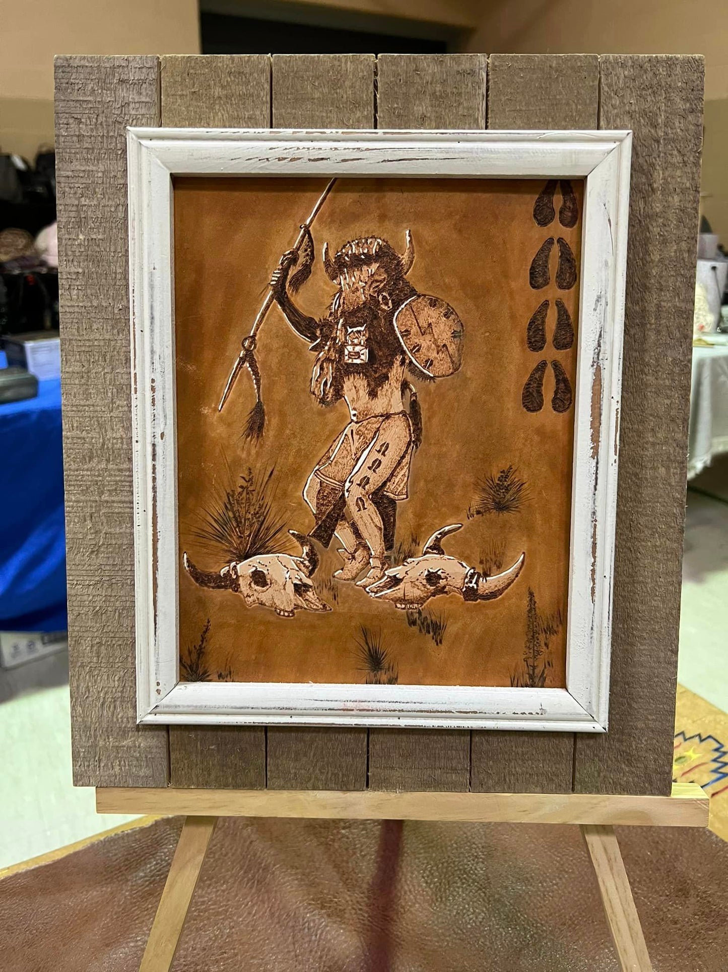 Buffalo Solider on Leather